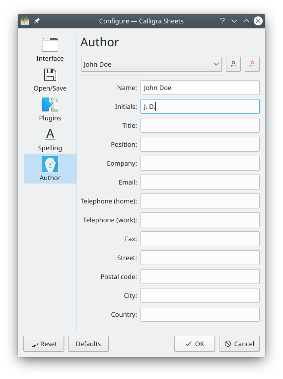 Author Configuration.