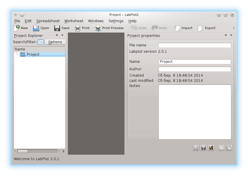 New LabPlot project